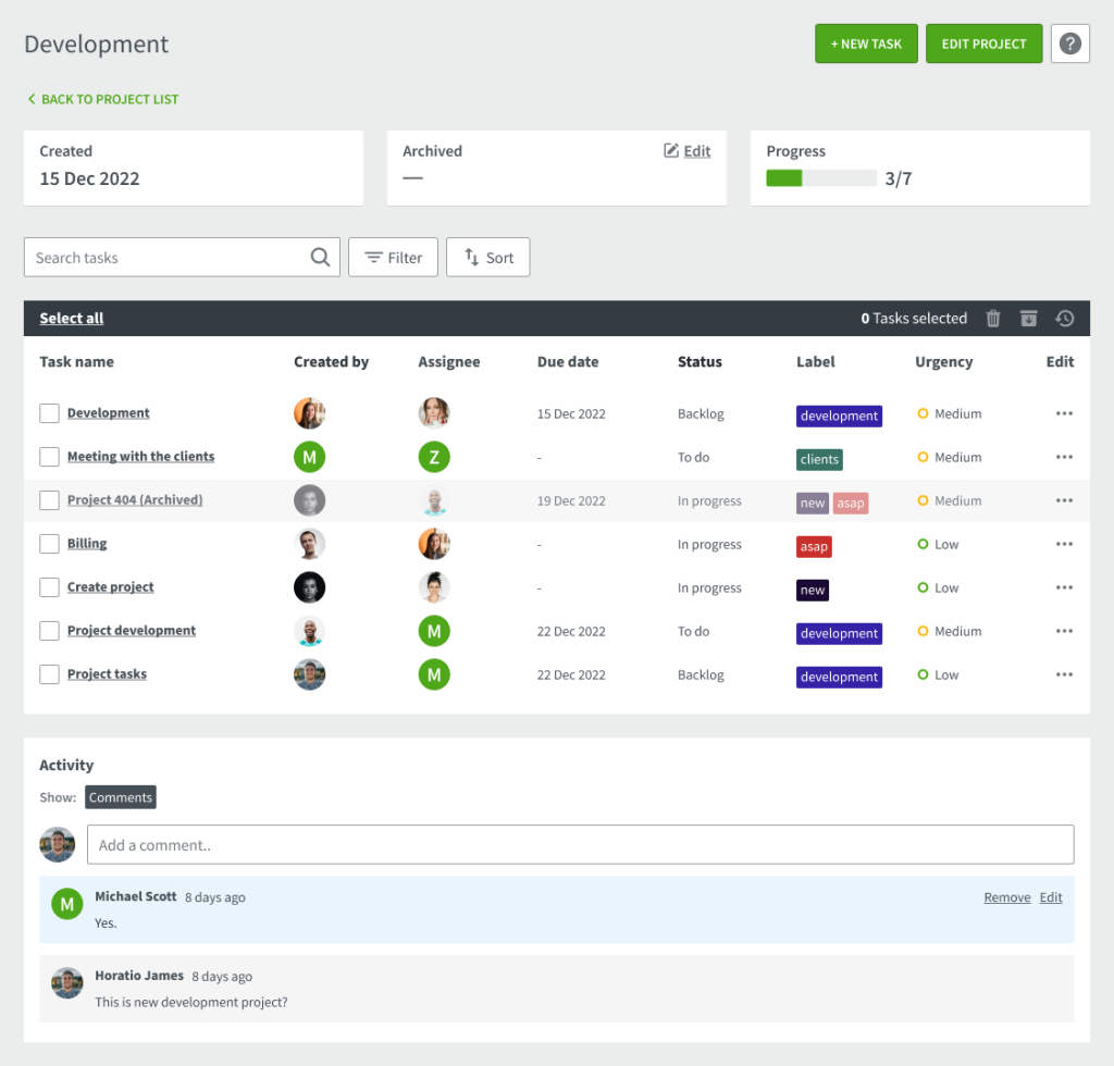 Project and Task Tracking